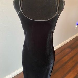 Elegant and flattering velvet black dress